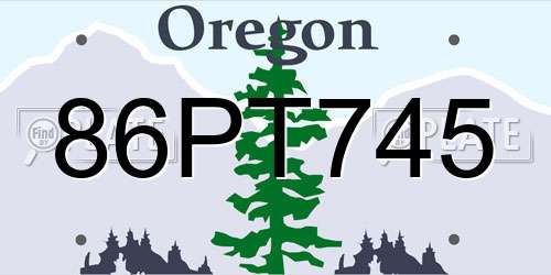 86PT745 Oregon License Plate