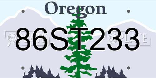 86ST233 Oregon License Plate
