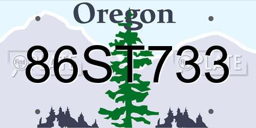 86ST733 Oregon License Plate
