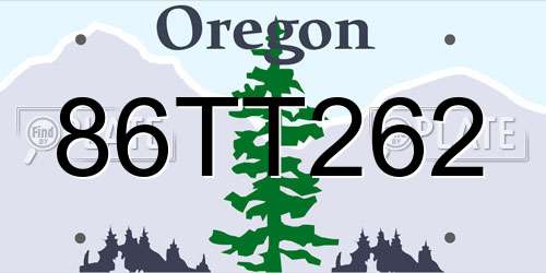 86TT262 Oregon License Plate