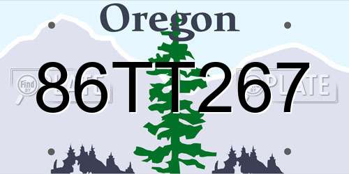 86TT267 Oregon License Plate