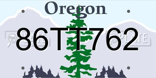 86TT762 Oregon License Plate