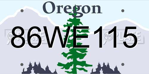 86WE115 Oregon License Plate