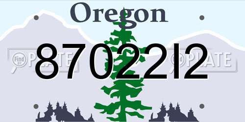 87022I2 Oregon License Plate
