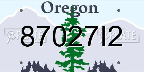 87027I2 Oregon License Plate
