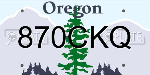 870CKQ Oregon License Plate