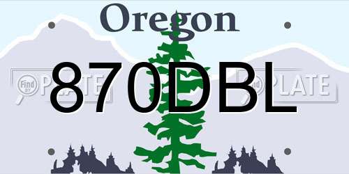 870DBL Oregon License Plate