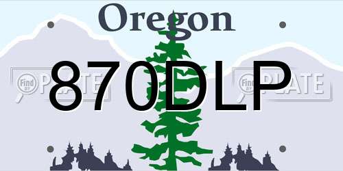 870DLP Oregon License Plate