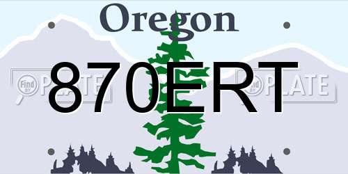 870ERT Oregon License Plate