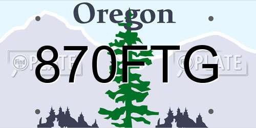 870FTG Oregon License Plate