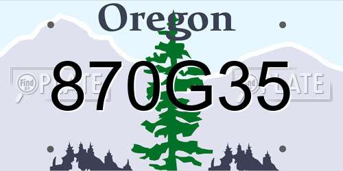 870G35 Oregon License Plate