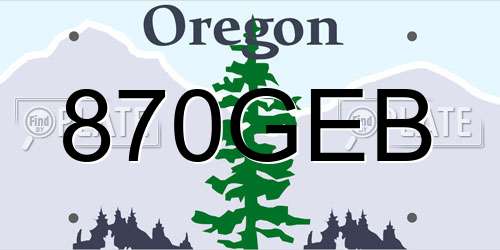 870GEB Oregon License Plate