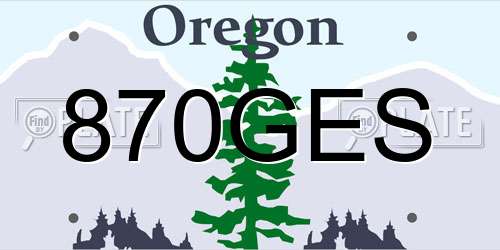870GES Oregon License Plate
