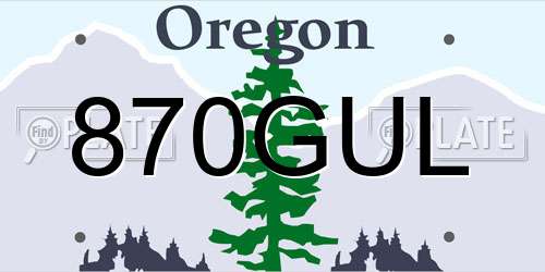 870GUL Oregon License Plate