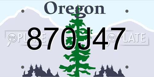 870J47 Oregon License Plate