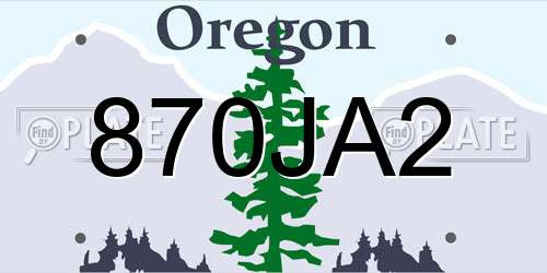 870JA2 Oregon License Plate