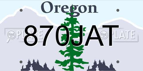 870JAT Oregon License Plate