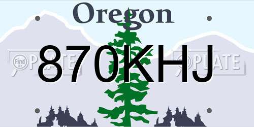 870KHJ Oregon License Plate