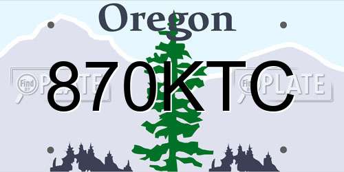 870KTC Oregon License Plate