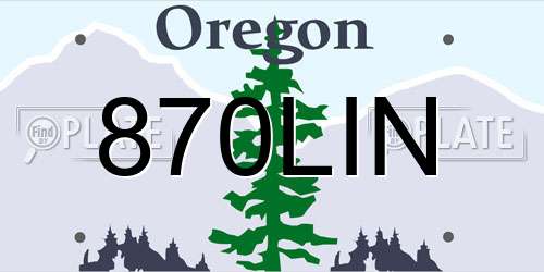870LIN Oregon License Plate