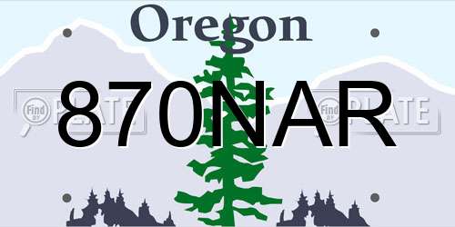 870NAR Oregon License Plate