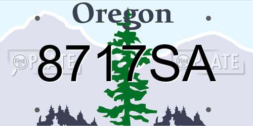 8717SA Oregon License Plate