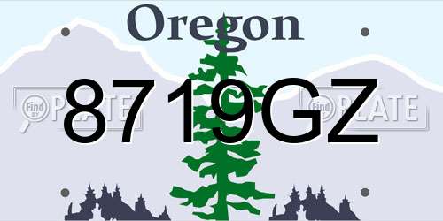 8719GZ Oregon License Plate