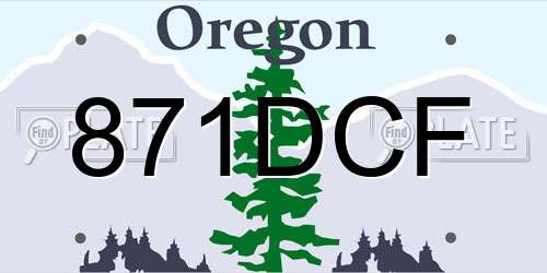 871DCF Oregon License Plate