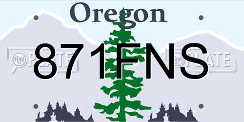 871FNS Oregon License Plate