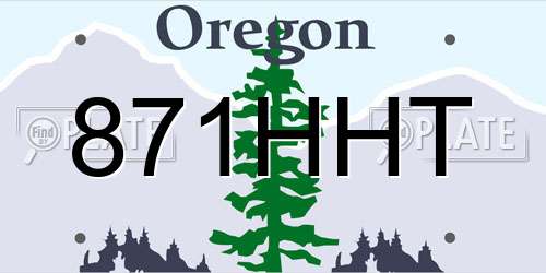 871HHT Oregon License Plate