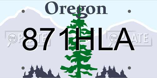 871HLA Oregon License Plate