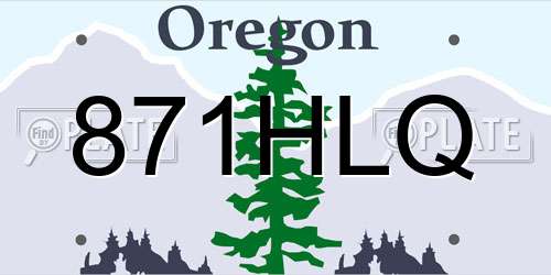 871HLQ Oregon License Plate