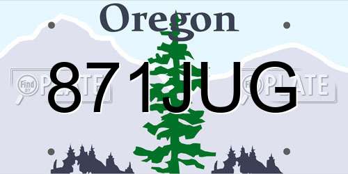 871JUG Oregon License Plate