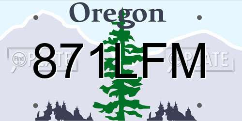 871LFM Oregon License Plate