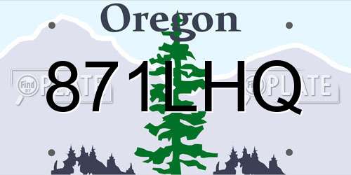 871LHQ Oregon License Plate