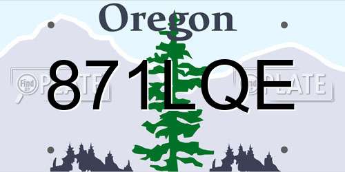 871LQE Oregon License Plate