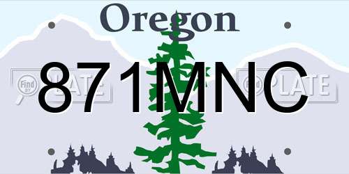 871MNC Oregon License Plate