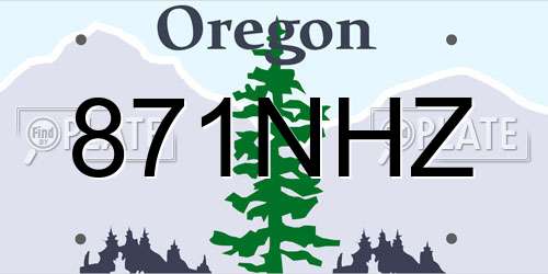 871NHZ Oregon License Plate
