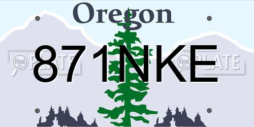 871NKE Oregon License Plate