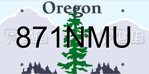 871NMU Oregon License Plate