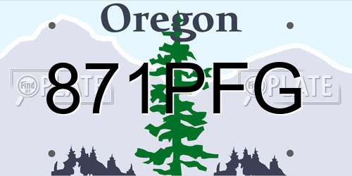 871PFG Oregon License Plate