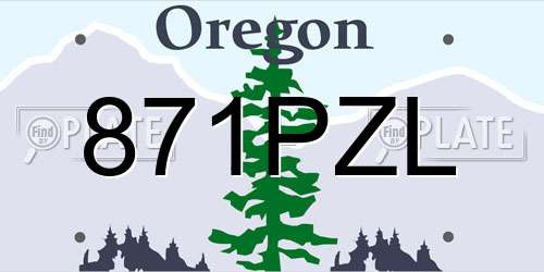 871PZL Oregon License Plate