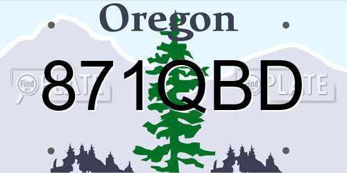 871QBD Oregon License Plate