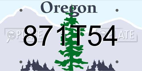 871T54 Oregon License Plate