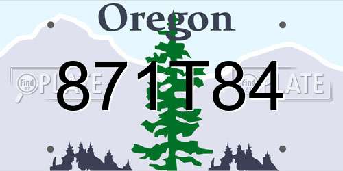 871T84 Oregon License Plate