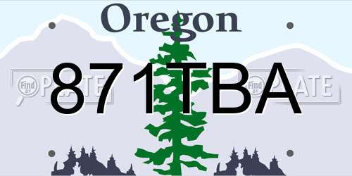 871TBA Oregon License Plate