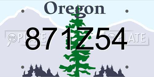871Z54 Oregon License Plate