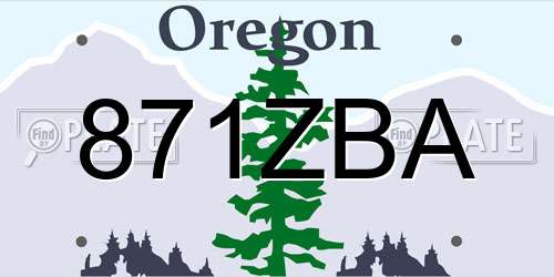 871ZBA Oregon License Plate