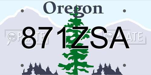 871ZSA Oregon License Plate