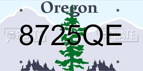 8725QE Oregon License Plate
